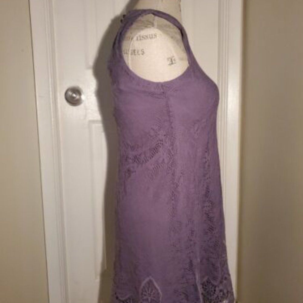 Roxberi Purple Dress size Small ASimetric Hem Pearly Buttons Closure - Picture 10 of 10